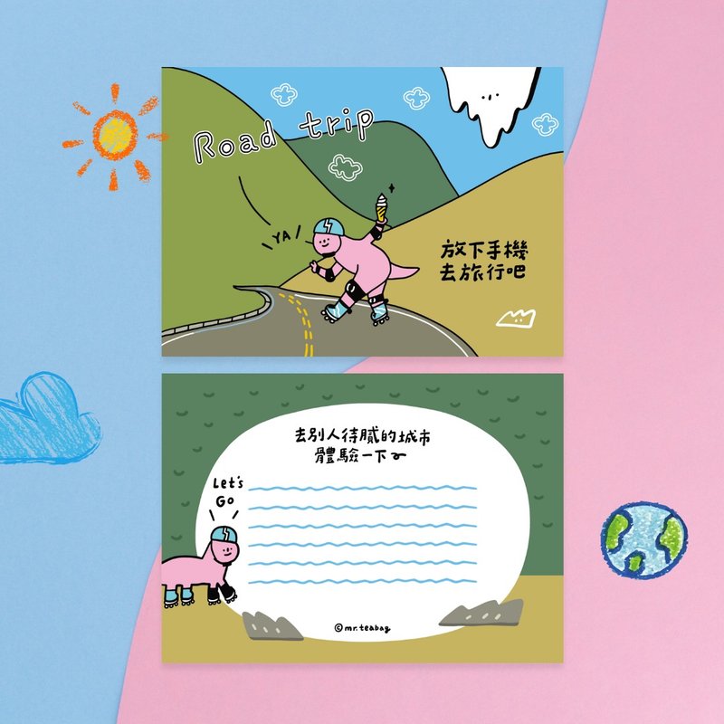 Road Trip | Postcards | Original Illustrations - การ์ด/โปสการ์ด - กระดาษ หลากหลายสี