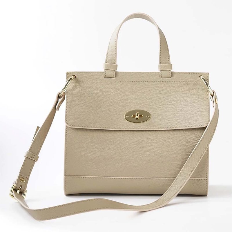 [Bird of Paradise Bag] Cold wood color cowhide - Handbags & Totes - Genuine Leather Khaki