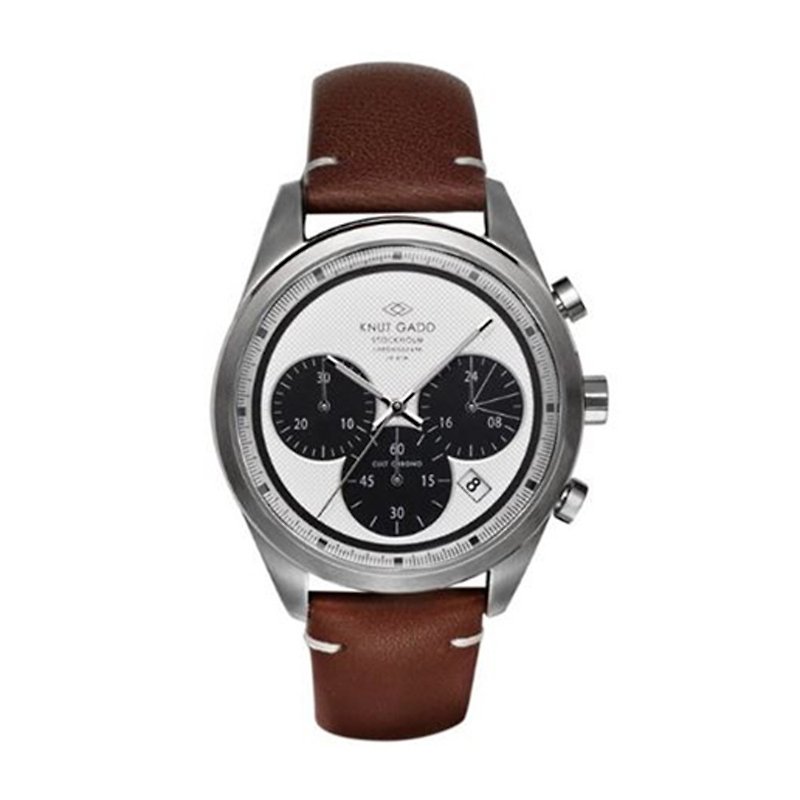 Swedish Design Watch Cult Chrono Three Eyes Chronograph Italian Leather Coffee TPA-0015 - Men's & Unisex Watches - Other Metals Brown