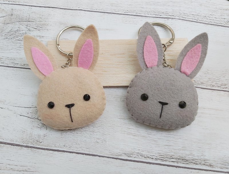 Two-color rabbit-shaped key ring. Charm. Bag charm [gift. Customized]