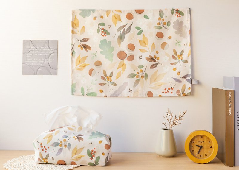 [Autumn Fruits-Placemat] Dust-proof mat/table mat/hanging cloth - ผ้ารองโต๊ะ/ของตกแต่ง - เส้นใยสังเคราะห์ สีส้ม