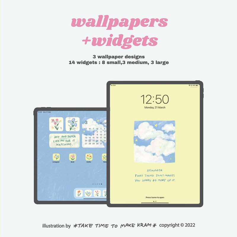 Digital Wallpapers และ Widgets make you happyfor iPad - 電腦手機桌布/貼圖/App 圖示 - 其他材質 多色