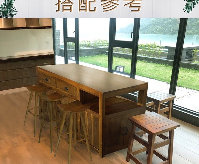 Jidi Cityチークの木100％家具】HYSS147チークの木アイランド