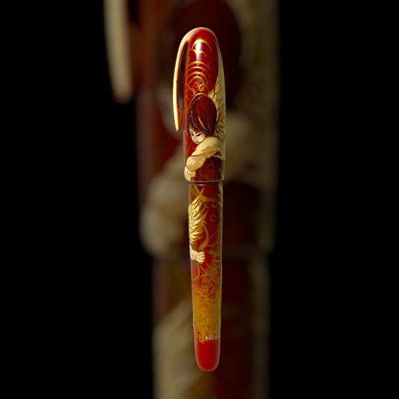 3952老山羊-天然漆彩繪筆 葛瑪蘭 愛神邱比特 玫瑰金鋼尖鋼筆 - 鋼筆 - 其他材質 