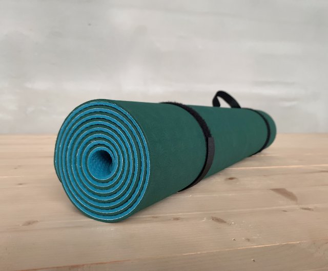 QMAT 5mm Yoga Mat-Forest Green Double Embossed Double Sided Can