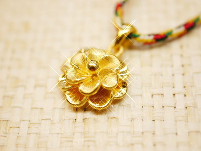 Gold Pendant-Flower Pendant Gold Jewelry-Gold 9999 - สร้อยคอ - ทอง 24 เค สีทอง