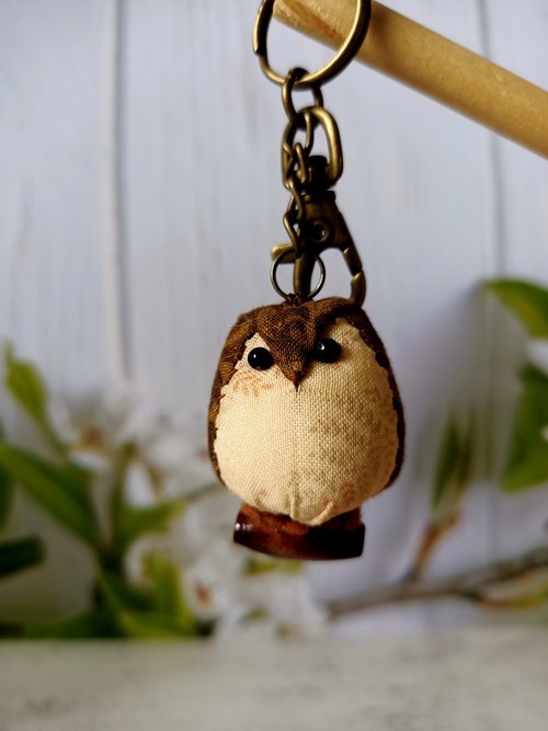 Owl keyring charm with tape measure - Shop Poching Handmade Studio  Keychains - Pinkoi