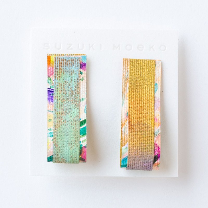 ピアス - 耳環/耳夾/耳骨夾 - 棉．麻 黃色