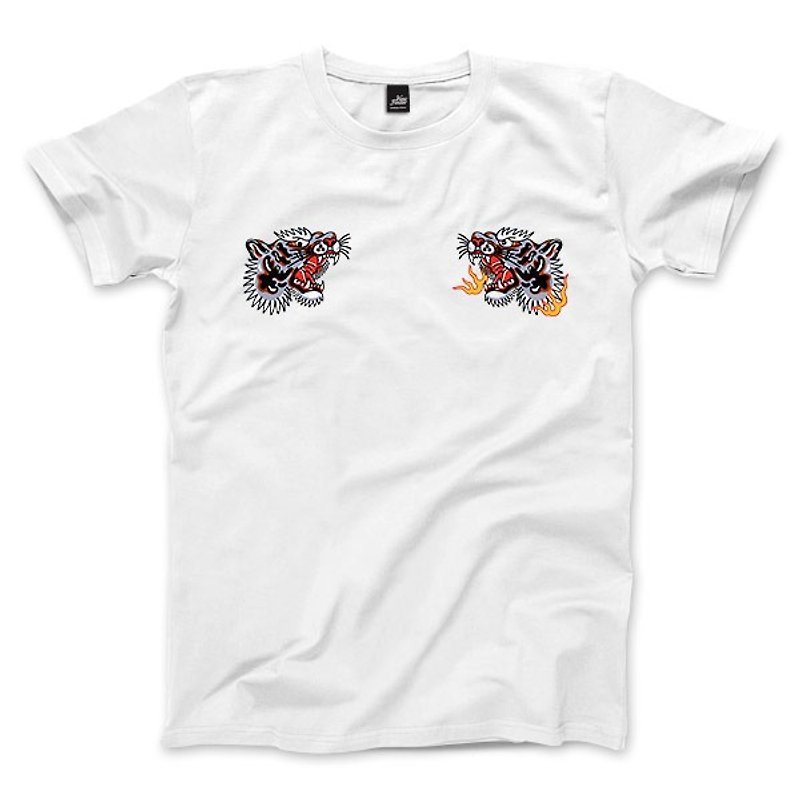 虎拳 - 白 - 中性版T恤 - 男 T 恤 - 棉．麻 