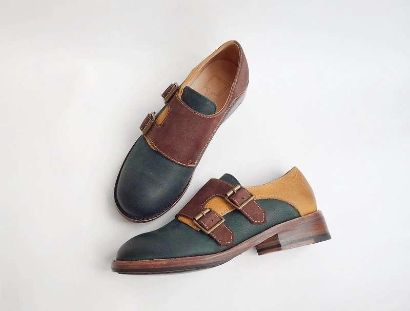 Painting # 8009 || classic leather Mink shoes elves Mengke || - Women's Casual Shoes - Genuine Leather Green
