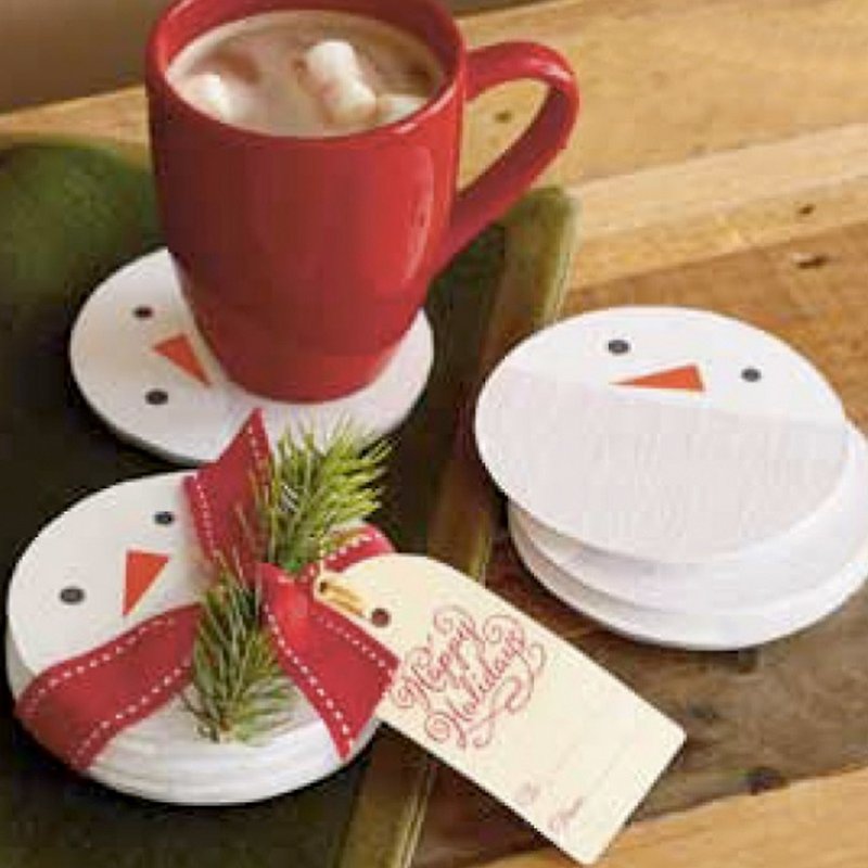Warm ceramic insulation pad [Hallmark - Gifts Christmas Series] - Coasters - Porcelain White
