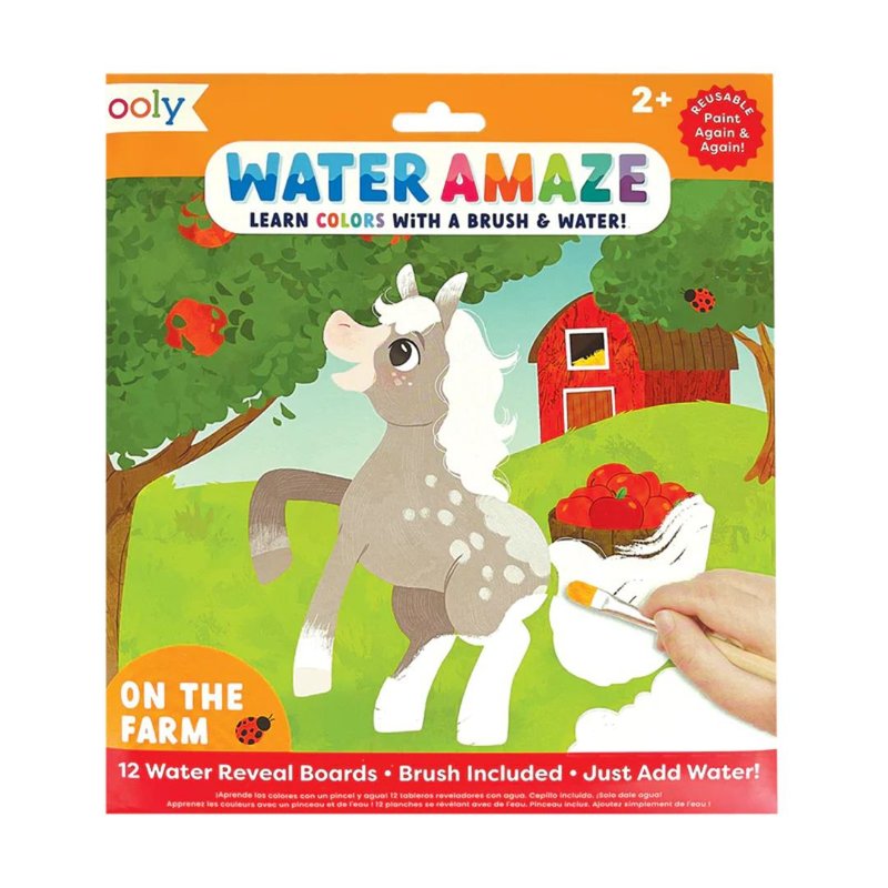 American OOLY Colorful Magic Water Painting Card Group - Happy Farm | Reusable | Safe and Non-toxic - อื่นๆ - กระดาษ หลากหลายสี