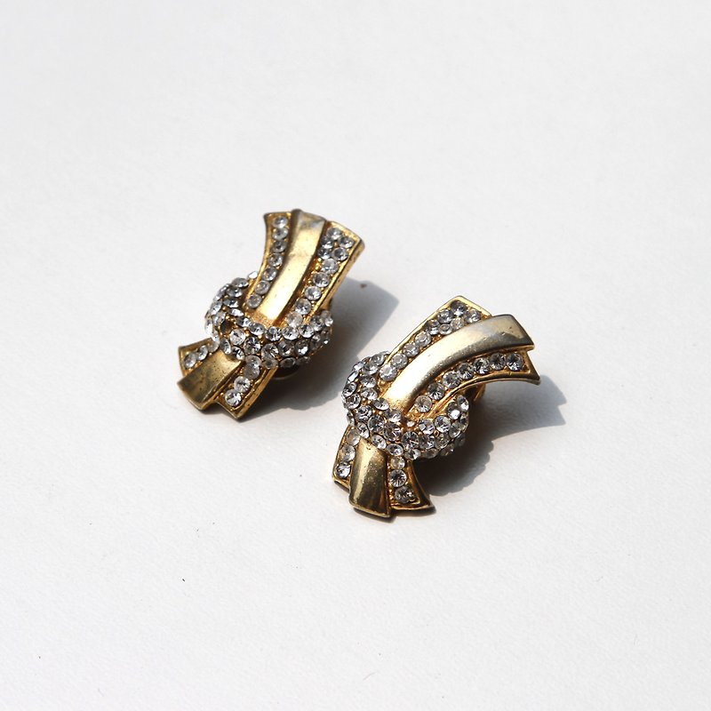【蛋植物古着】昭和復古夾式古董耳環 - 耳環/耳夾 - 其他金屬 金色
