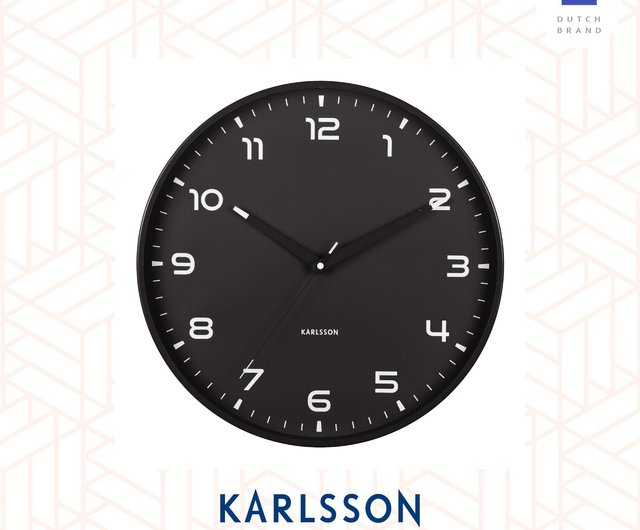 【超稀少】【完売】美品　KARLSSON カールソン　壁掛け時計　ブラック カールソン KARLSSON Wall clock Charm black steel with gold battons