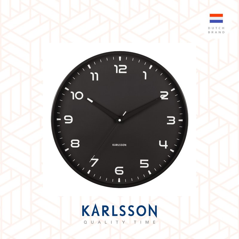 荷蘭Karlsson, Wall clock 40cm Orgullo black 掛鐘黑色 - 時鐘/鬧鐘 - 其他金屬 黑色