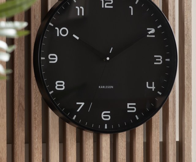 カールソン、オランダ、壁掛け時計 40cm オルグロ ブラック - ショップ