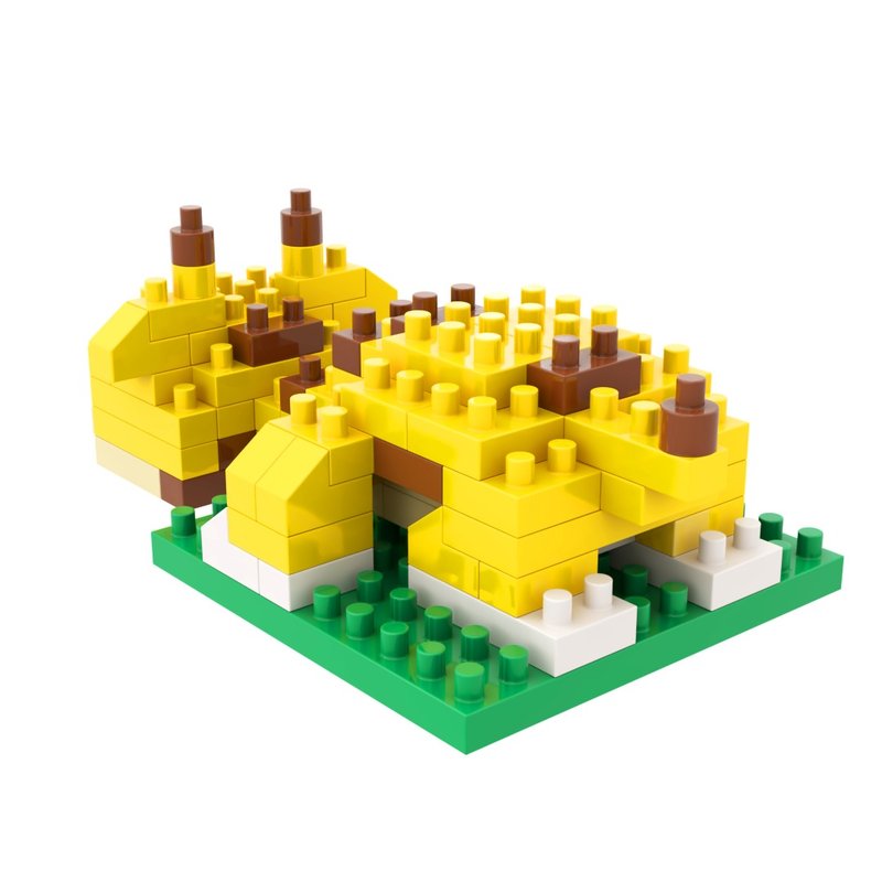 Archbrick Kneeling Giraffe Pixel Mini Brick - Puzzles - Plastic Multicolor