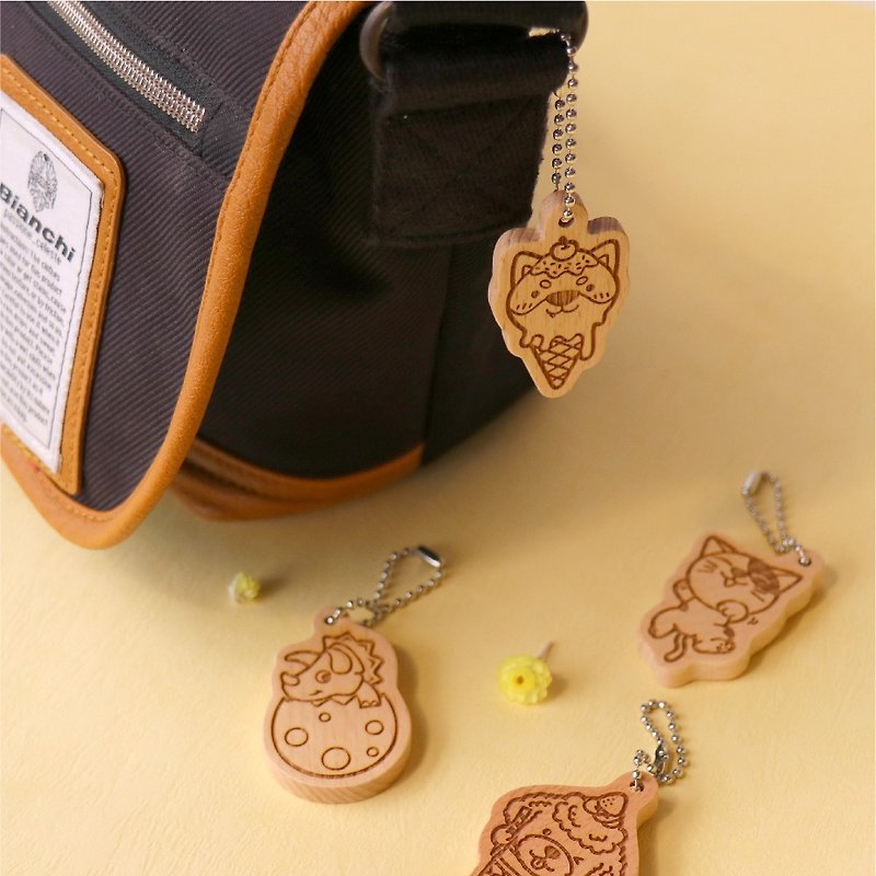 [Opening ceremony] hand sanding cute wooden lost tag - free lettering - ที่ห้อยกุญแจ - ไม้ สีนำ้ตาล