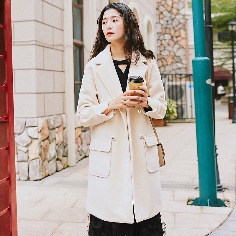 [full court specials] 2018 women's winter wear large pocket long coat YFD81353 - Women's Casual & Functional Jackets - Other Materials White