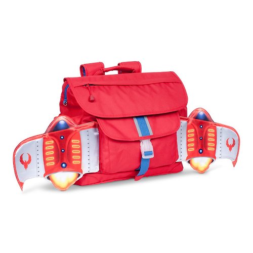 希洛恩Baby Talk 美國Bixbee飛飛童趣系列-火鳥紅噴射機中童輕量舒壓背包/書包