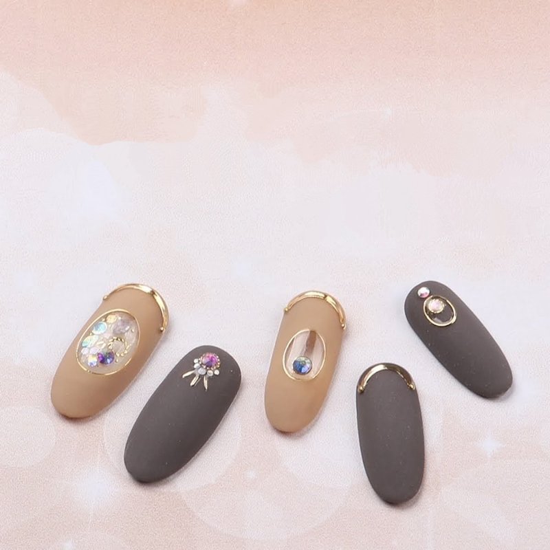 【DIY Nail Art】Nail Look Nail Art Decorative Art Sticker Shiny Curve - Nail Polish & Acrylic Nails - Paper Gold