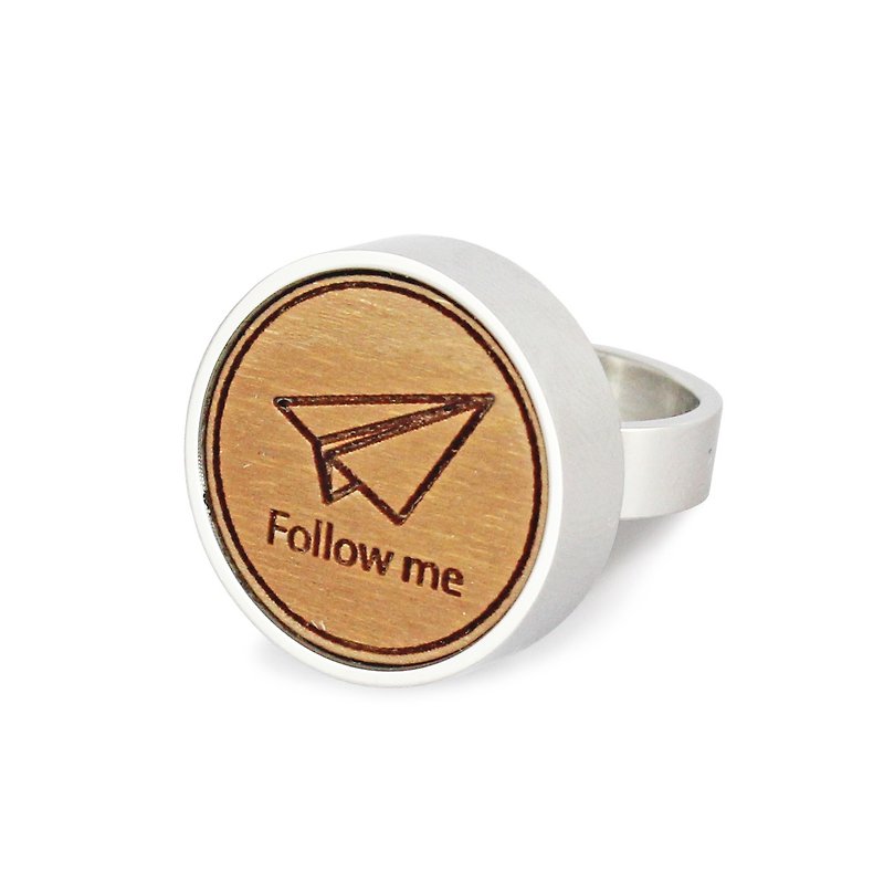 Bibi Fun Strictly Selected Series-Brave Dreams and Fly in the Wind! Stainless Steel Log Ring (Free Shipping)