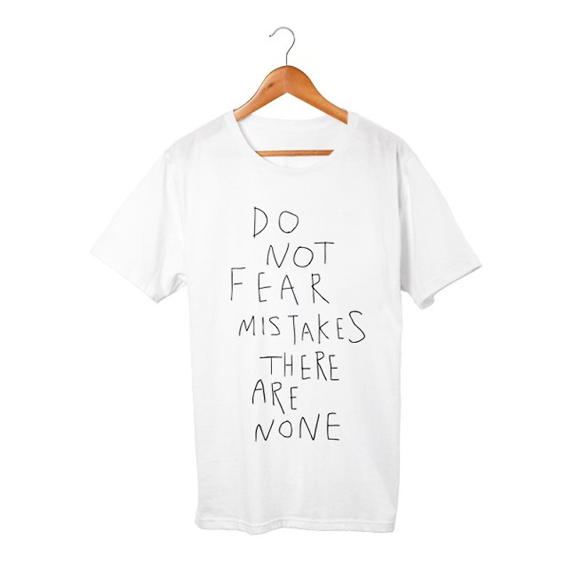 Do not fear mistakes. There are none. T-shirt - เสื้อฮู้ด - ผ้าฝ้าย/ผ้าลินิน ขาว