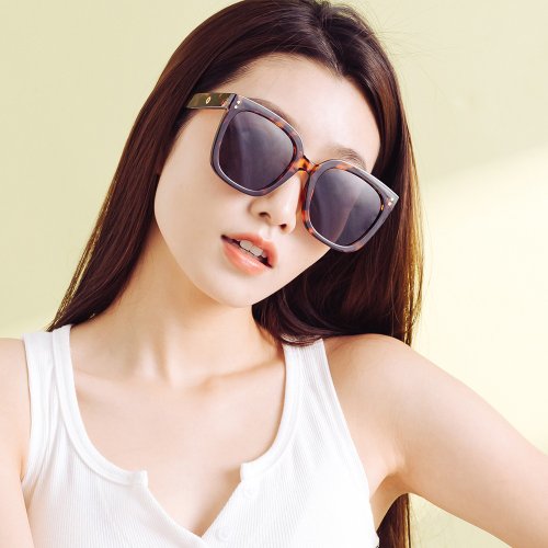 ALEGANT 時尚墨鏡│濾藍光眼鏡 春暉的斑斕雲彩│時髦琥珀花紋貓眼大方框墨鏡│UV400太陽眼鏡