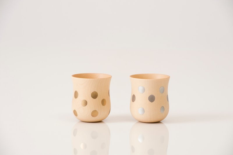 Dot cup Natural Gold&Silver - Cups - Wood Gold