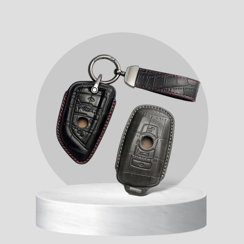 [Ready Stock Version] BMW X1 X3 X5 G20 G21 G26 IX M3 Crocodile Blade Leather Case - Keychains - Genuine Leather 