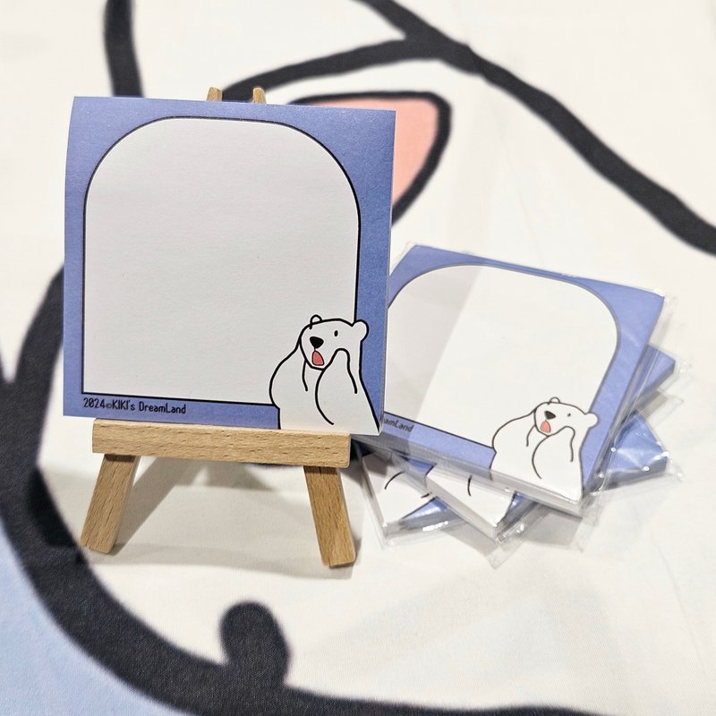 Wow! White Bear -Memo Pad - Sticky Notes & Notepads - Paper Blue