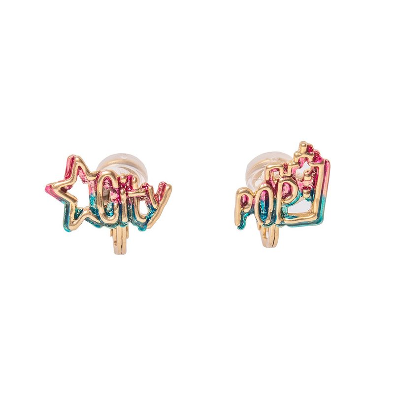 City Pop's Neon - Earrings & Clip-ons - Other Metals Gold