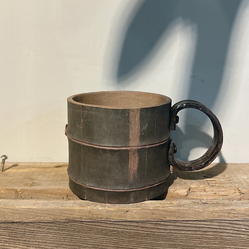 Ink bamboo mug - แก้วมัค/แก้วกาแฟ - ดินเผา สีเขียว