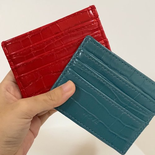 wove-official WOVE - Card Holder (Croco Texture) in Teal