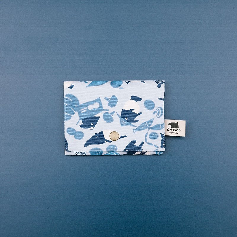 Tissue Paper Handy Pauch/Limited/inBlooom x Cherng - Blue - อื่นๆ - ผ้าฝ้าย/ผ้าลินิน สีน้ำเงิน