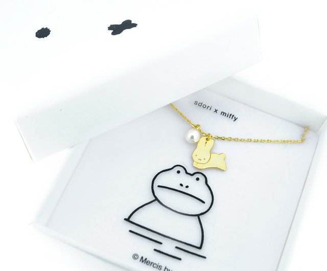 Pinkoi x miffy】ミッフィーとパールネックレス ゴールド