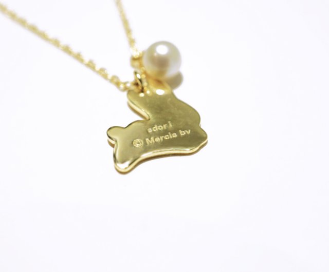 Pinkoi x miffy】ミッフィーとパールネックレス ゴールド