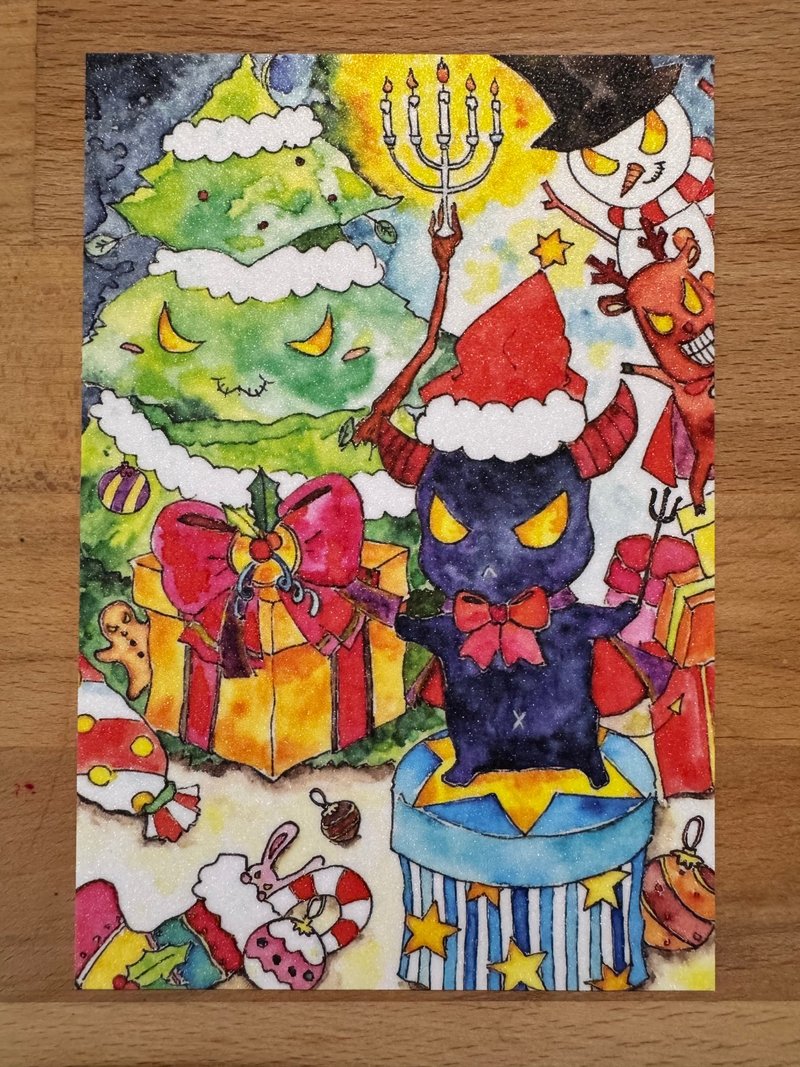 小惡魔露西的耶誕派對明信片 - 卡片/明信片 - 紙 