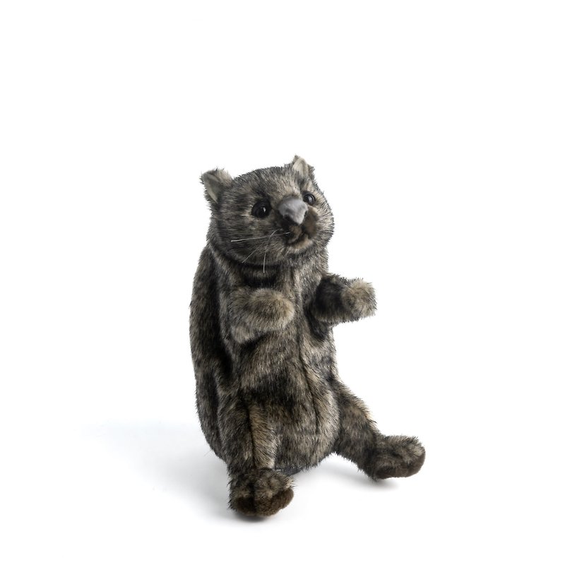 Hansa 4029-Wombat Hand Puppet 23cm - Stuffed Dolls & Figurines - Eco-Friendly Materials Gray