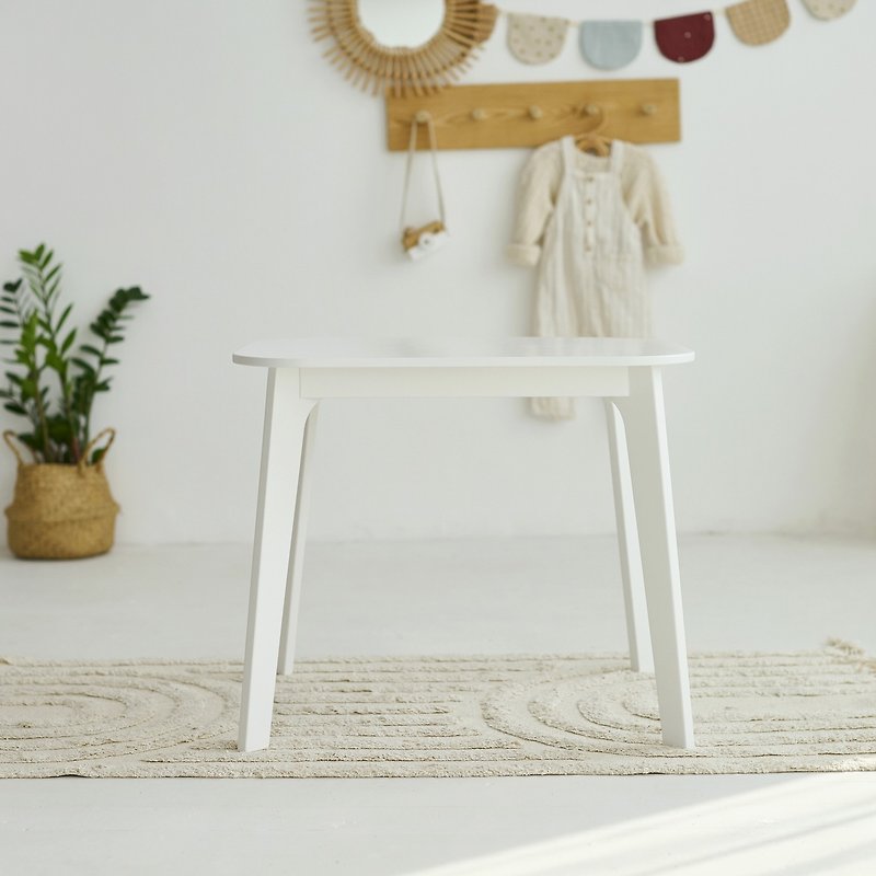 白い木製キッズテーブル幼児用テーブル幼児用デスクキッズ学習テーブル - キッズ家具 - 木製 ホワイト