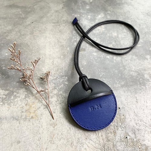 KAKU皮革設計 gogoro鑰匙皮套 黑/寶藍客製化禮物