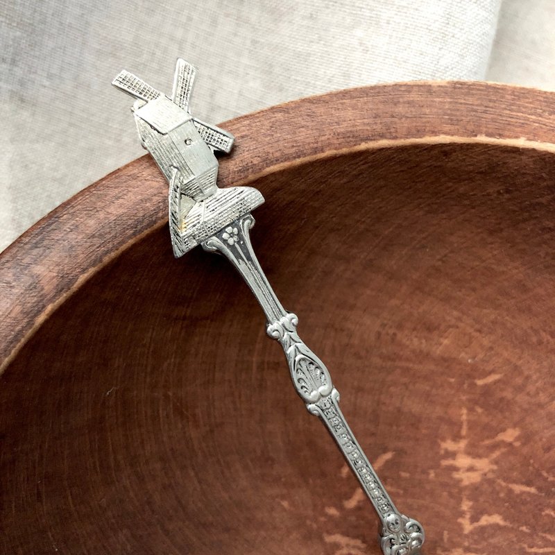 Vintage荷蘭製紀念湯匙 windmill 風車 鍍銀茶匙/小湯匙 - 擺飾/家飾品 - 銀 