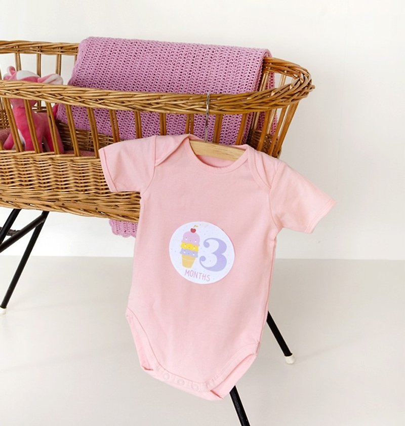 オランダ|リトルラブリー会社❤北欧ヶ月の赤ちゃんのステッカー - 古典的なピンク - 出産祝い用贈物 - 紙 多色