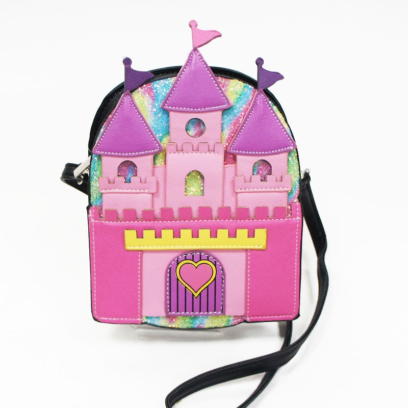 Colorful Dream Castle Children's Interest Shaped Crossbody Bag - Cool Le Village - กระเป๋าแมสเซนเจอร์ - หนังเทียม สึชมพู