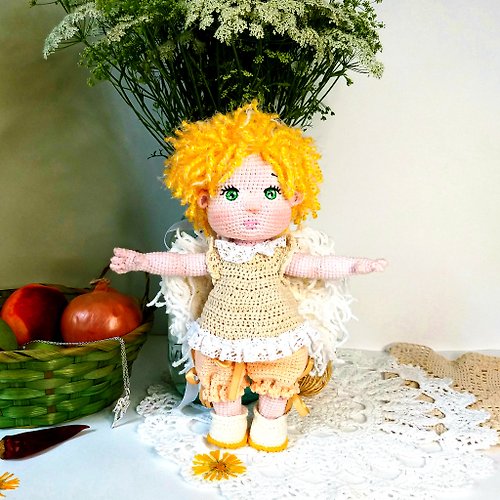 ZiminaDoll Crochet doll angel pattern PDF in English Amigurumi doll boy