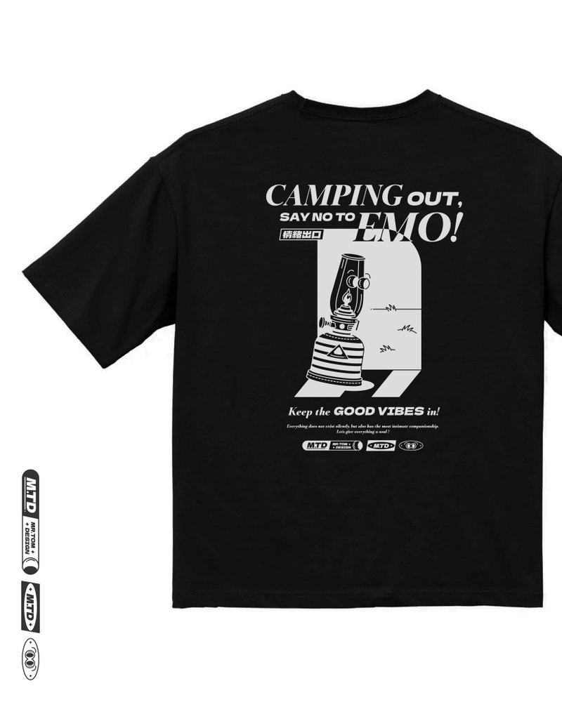 Camping Series | 客製生刷T-shirt | 情緒出口款 - 女 T 恤 - 棉．麻 