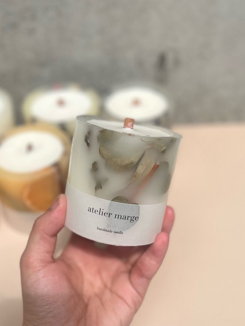 botanical candle green - 香氛蠟燭/燭台 - 蠟 綠色