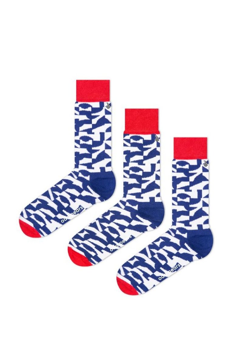 Odd Pears怪梨三隻腳襪子AZZ指甲油藍紅現代飽和色彩襪一雙三隻