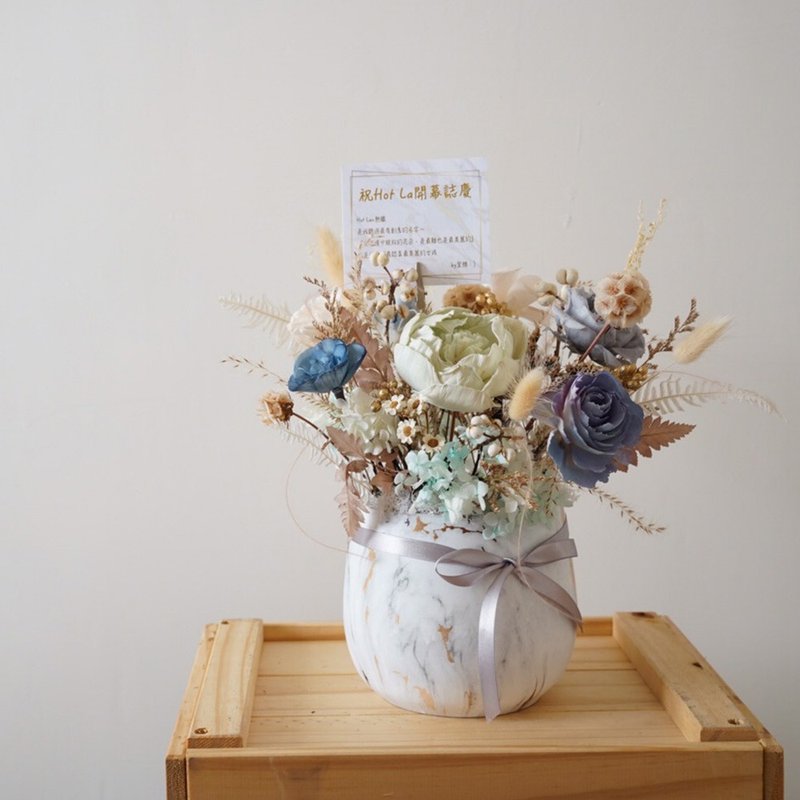 【竒植花物】大理石永生乾燥盆花 乾燥花禮 生日禮物 情人節 不凋 - 乾燥花/永生花 - 植物．花 