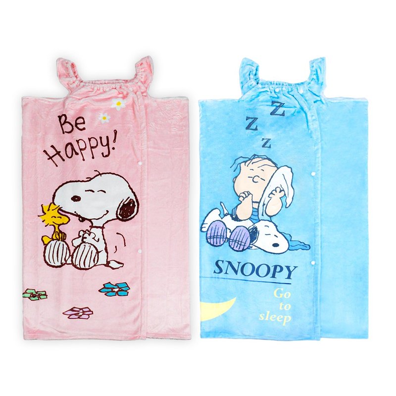【MORINO】SNOOPY史努比超細纖維高質感印花浴裙 - 其他 - 其他材質 白色